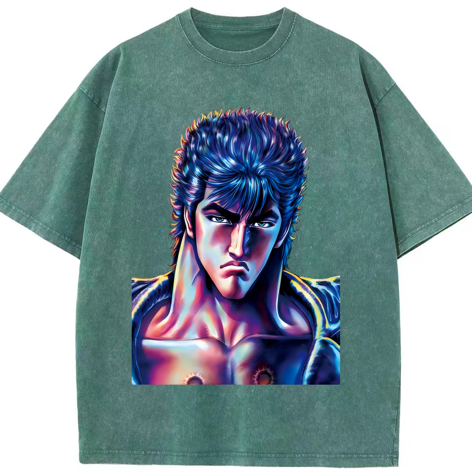 （画像用） 北斗の拳 Fist of the North Star 綿100% ヴィンテージ風 半袖Tシャツ（フロントプリント）